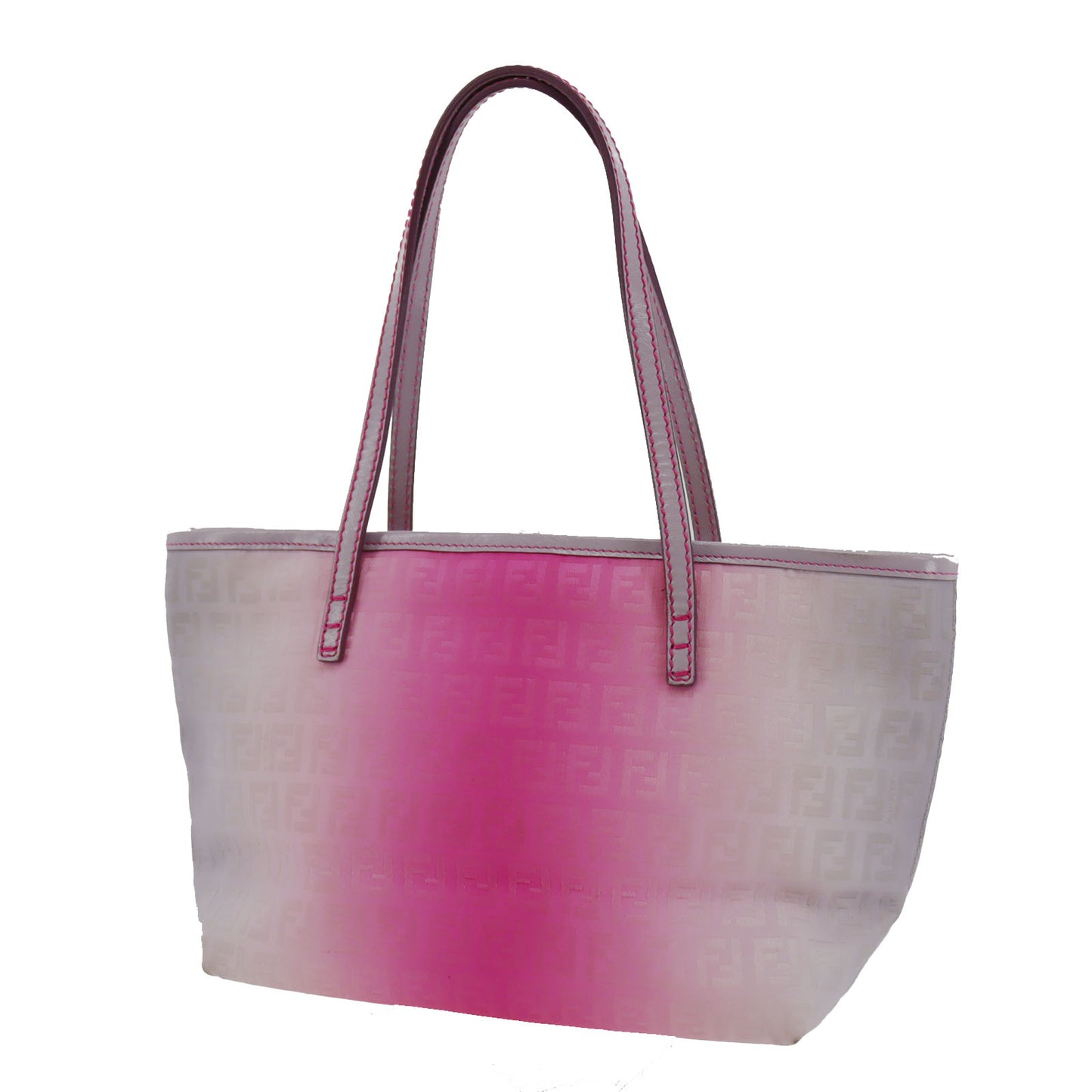 FENDI Zucca Tote Handbag Gradation Pink Canvas #AH369