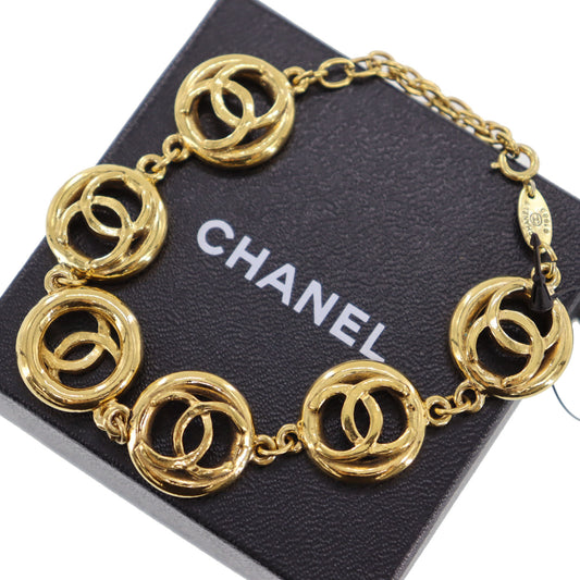 CHANEL CC Logos Circle Bracelet Gold Plated 1983 #AH699