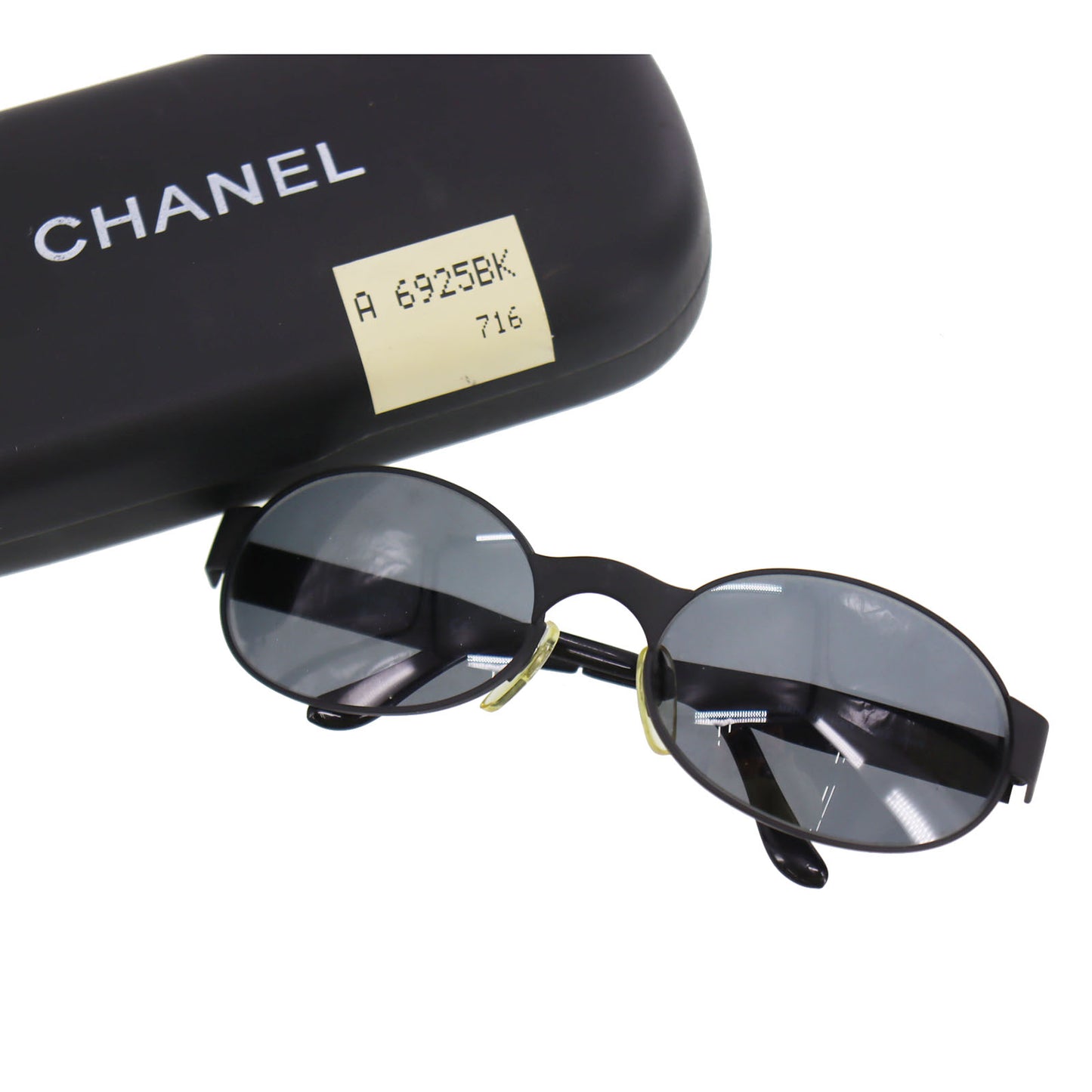 CHANEL Logos Sunglasses Mat Black Eye Wear #CP927