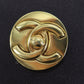 CHANEL CC Logos Round Pin Brooch Gold Plated 97 A #BX894