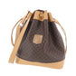 CELINE Macadam Pattern Shoulder Bag Brown PVC Leather #EF153