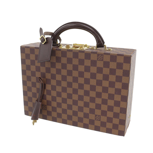 LOUIS VUITTON LV Jewelry Box Used Handbag Damier Vintage #CY392