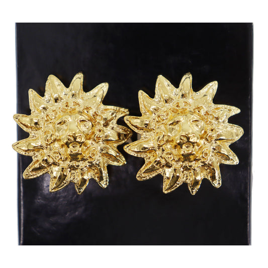 CHANEL Lion Motif Earrings 24 92 Gold Clip-On #CD564