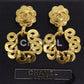 CHANEL CC Logo Earrings Gold Clip-On 97 P #CJ420