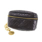 CHANEL Quilted Bum Bag Black Lambskin Leather #CP629