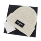 CHANEL Logo Used Knit hat White Cashmere 100% Italy Authentic #CU971