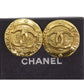 CHANEL CC Logos Round Gold Clip-On Circle Earrings 2853 #BR163