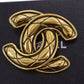 CHANEL CC Logos Matelasse Pin Brooch Gold Plated 1152 #BZ424