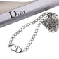 Christian Dior CD Logos Necklace Silver #CP934 CR5