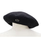 Christian Dior Beret Preschoolers Hat 100% Wool Black Kids T3 #CO56