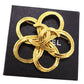 CHANEL CC Flower Pin Brooch Gold Plated 96P #CL205