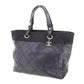 CHANEL Quilted Paris Biarritz Shoulder Tote Bag Black PVC #AH713