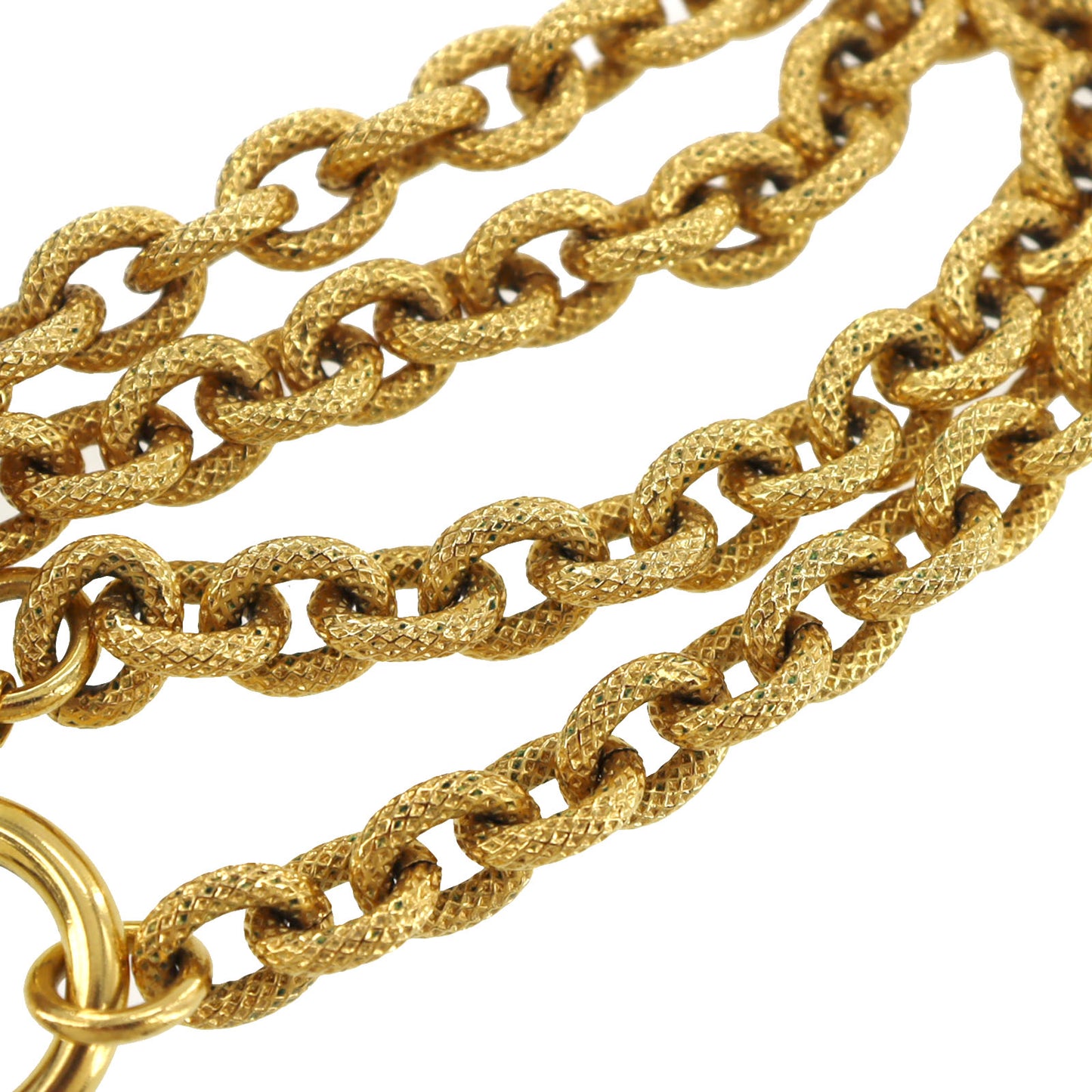 CHANEL CC Logos Gold Plated Big Chain Necklace #AH21