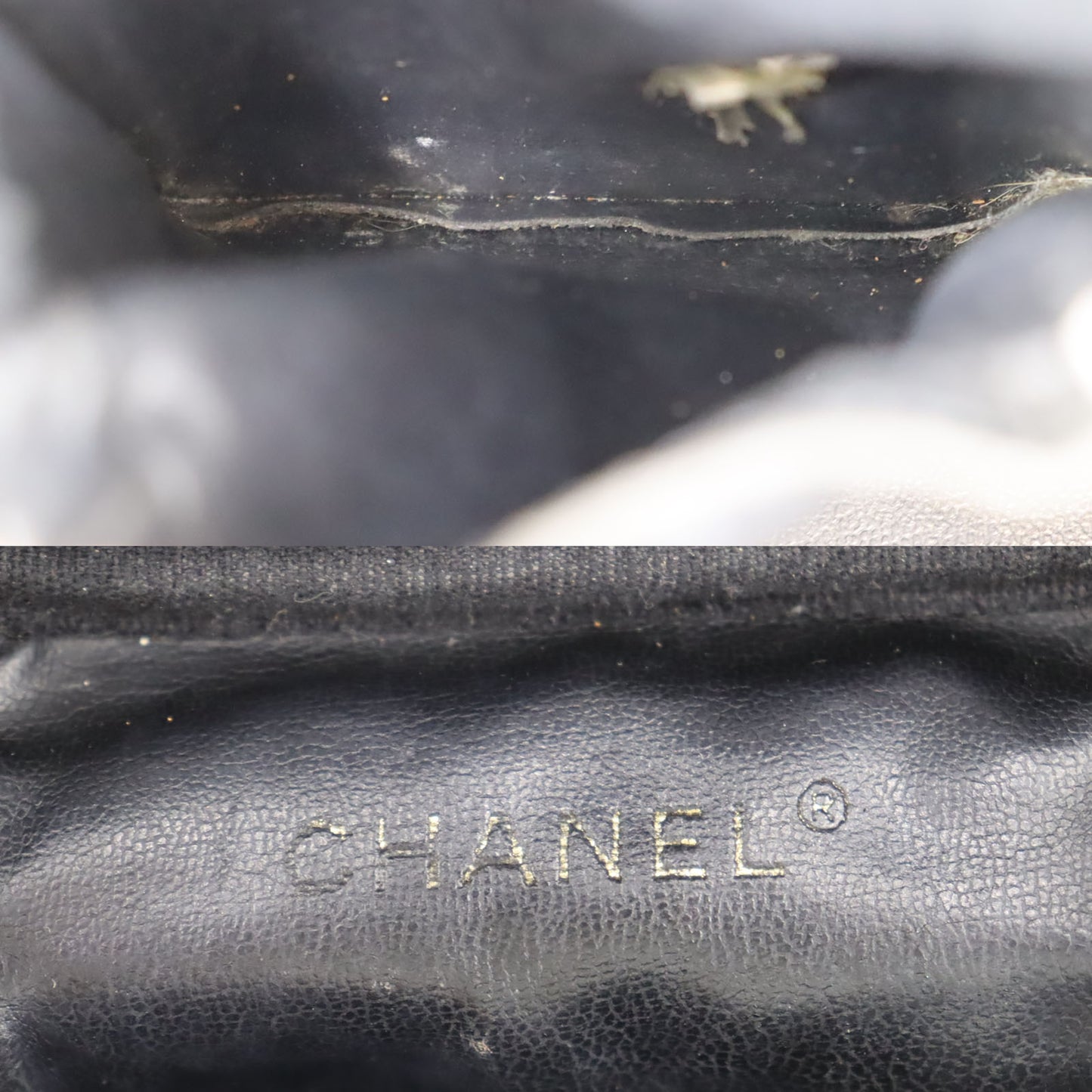 CHANEL CC Handbag Vanity Black Caviar Skin Leather #AH720