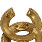CHANEL CC Logos Pin Brooch Gold Plated 1108 #AG286