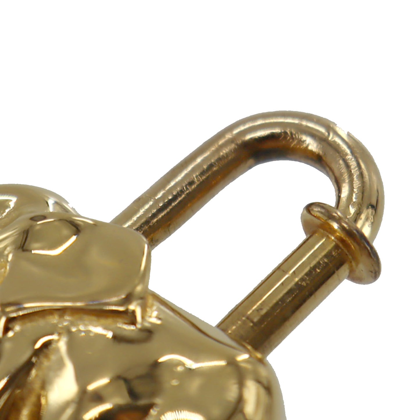 HERMÈS 1988 Elephant Exoticism Cadena Padlock Gold #AG992