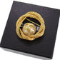 CHANEL CC Circle Pin Brooch Gold Plated Pearl 94A #CG797