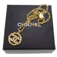 CHANEL CC Logos Circle Necklace Stone Gold 3438 #CG831