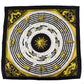 HERMES Logos Constellation Design Large Scarf Black White #AG865