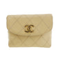 CHANEL Bicolore Bum Bag Beige Leather Lambskin #CK123