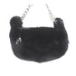 CHANEL Shoulder Handbag Black fur #EC471