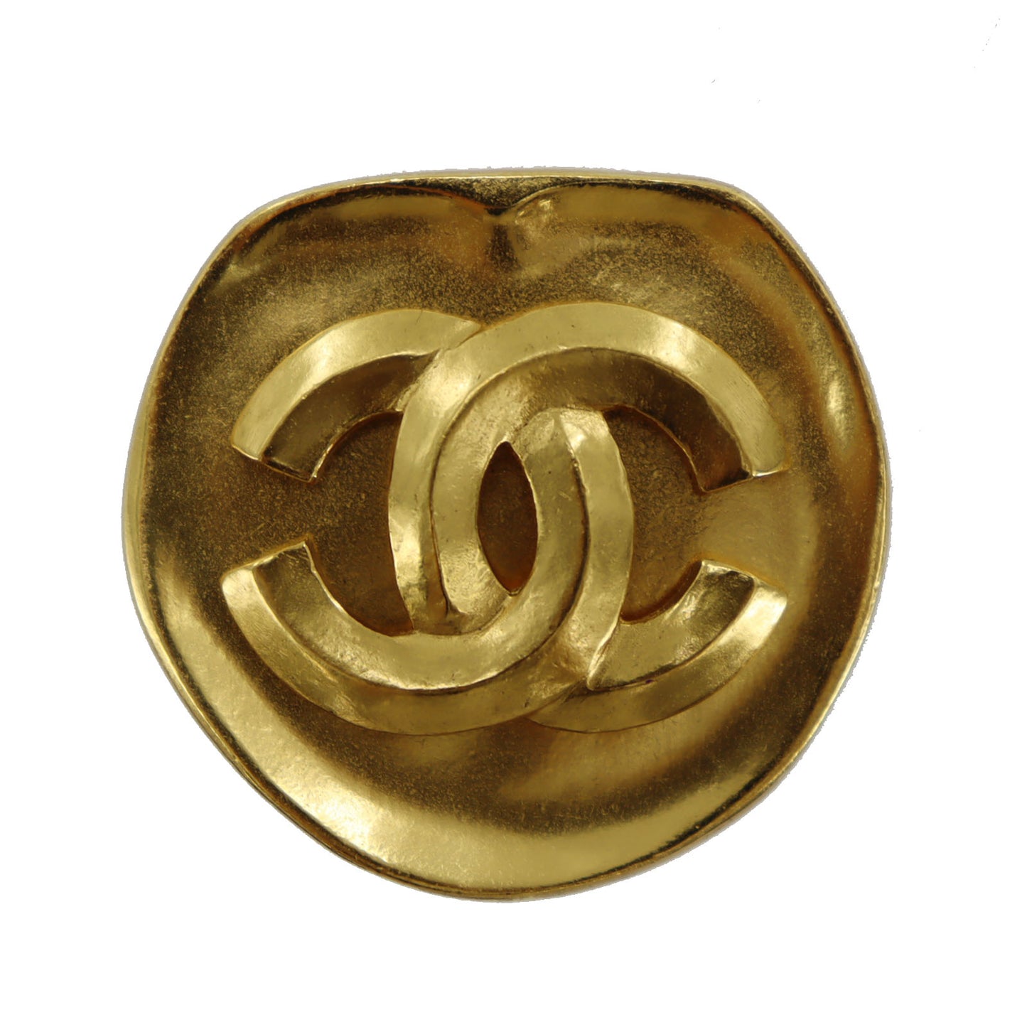 CHANEL CC Logos Pin Brooch Gold Plated 96 P #BY287