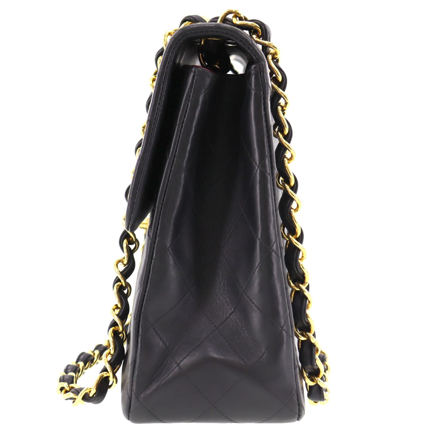 CHANEL Matelasse 34 Chain Shoulder Bag Black Leather #BE67