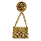 CHANEL Medallion Swing Bag Pin Brooch Gold Plated 2 5 #CD698