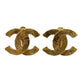 CHANEL CC Logos Earrings Gold Clip-On 99A  #CA589