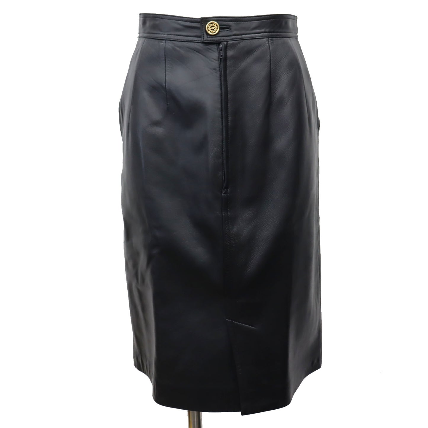 LOEWE Anagram Leather Skirt Black Nappa Leather #AG711