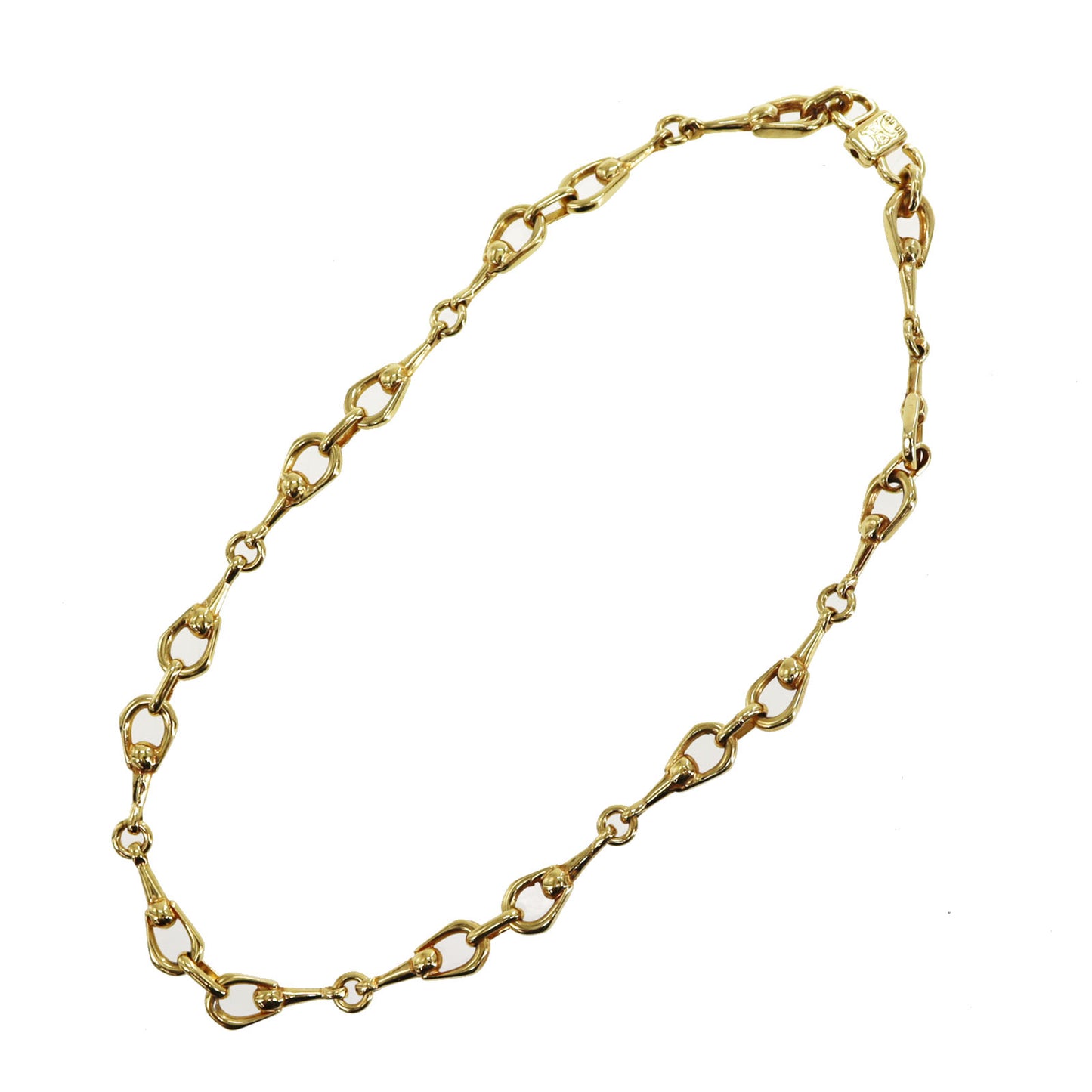 CELINE Logos Gold Plated Chain Necklace #CE506