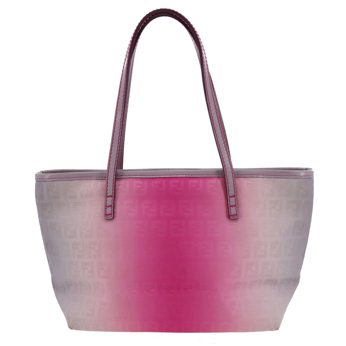 FENDI Zucca Tote Handbag Gradation Pink Canvas #AH369