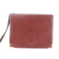 Cartier Must Line Logos Clutch Bag Bordeaux Leather #AH227