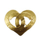 CHANEL CC Logos Heart Pin Brooch Gold Plated 95 P #CB713