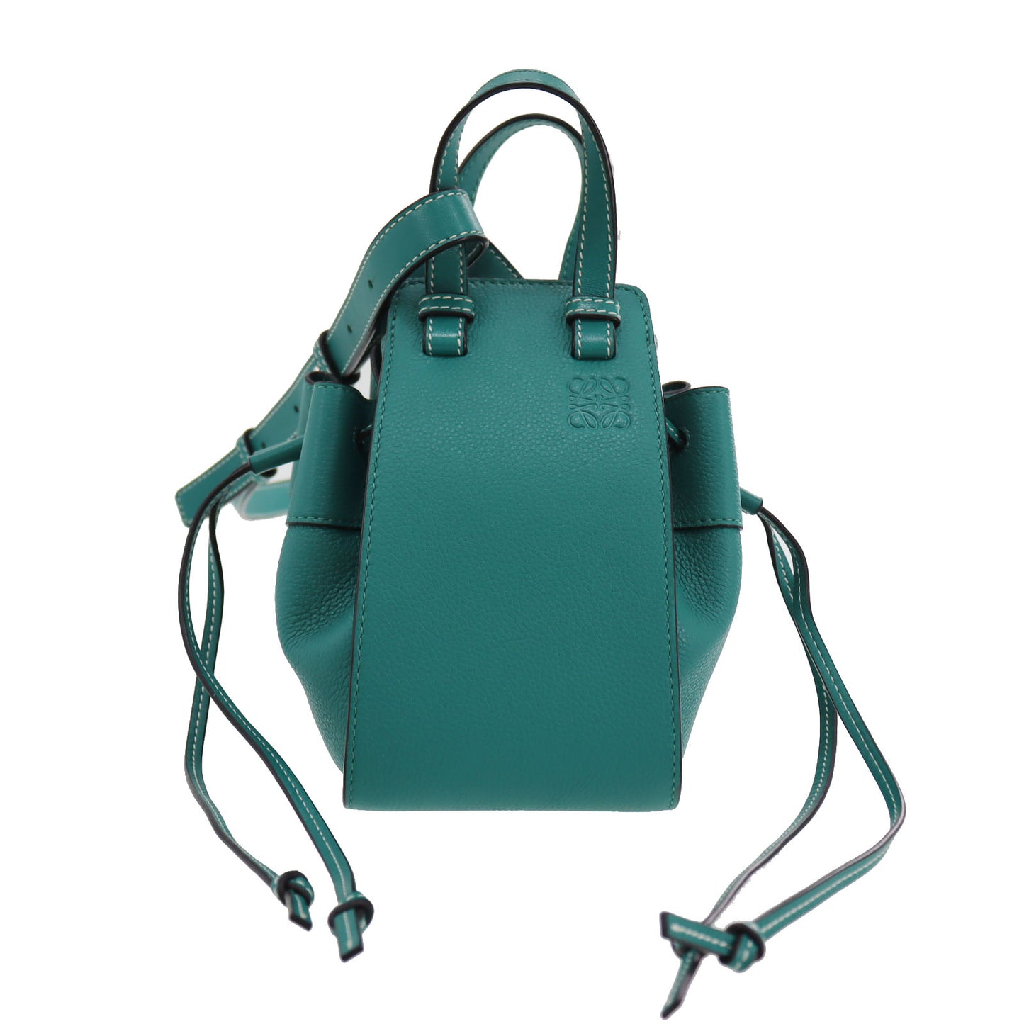 LOEWE Logos 2 way Shoulder Handbag Green Leather #CK693