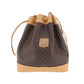 CELINE Macadam Pattern Shoulder Bag Brown PVC Leather #EF153