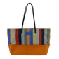 FENDI Logos Shoulder Tote Bag Multicolor Canvas Leather #AG116