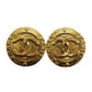 CHANEL CC Logos Round Gold Clip-On Circle Earrings 2853 #BR163