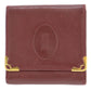 Cartier Must Line Logos Coin Case Wallet Bordeaux Leather #AH293