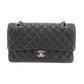 CHANEL Matelasse Double Flap Used Shoulder Bag Black Caviar Skin Leather #CY111