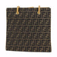 FENDI Zucca Shoulder Tote Bag Brown Black Nylon Canvas #AH538