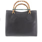 GUCCI Bamboo Handbag Black Leather #CA801