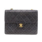CHANEL Matelasse Shoulder Bag Black Lambskin Leather #CR67