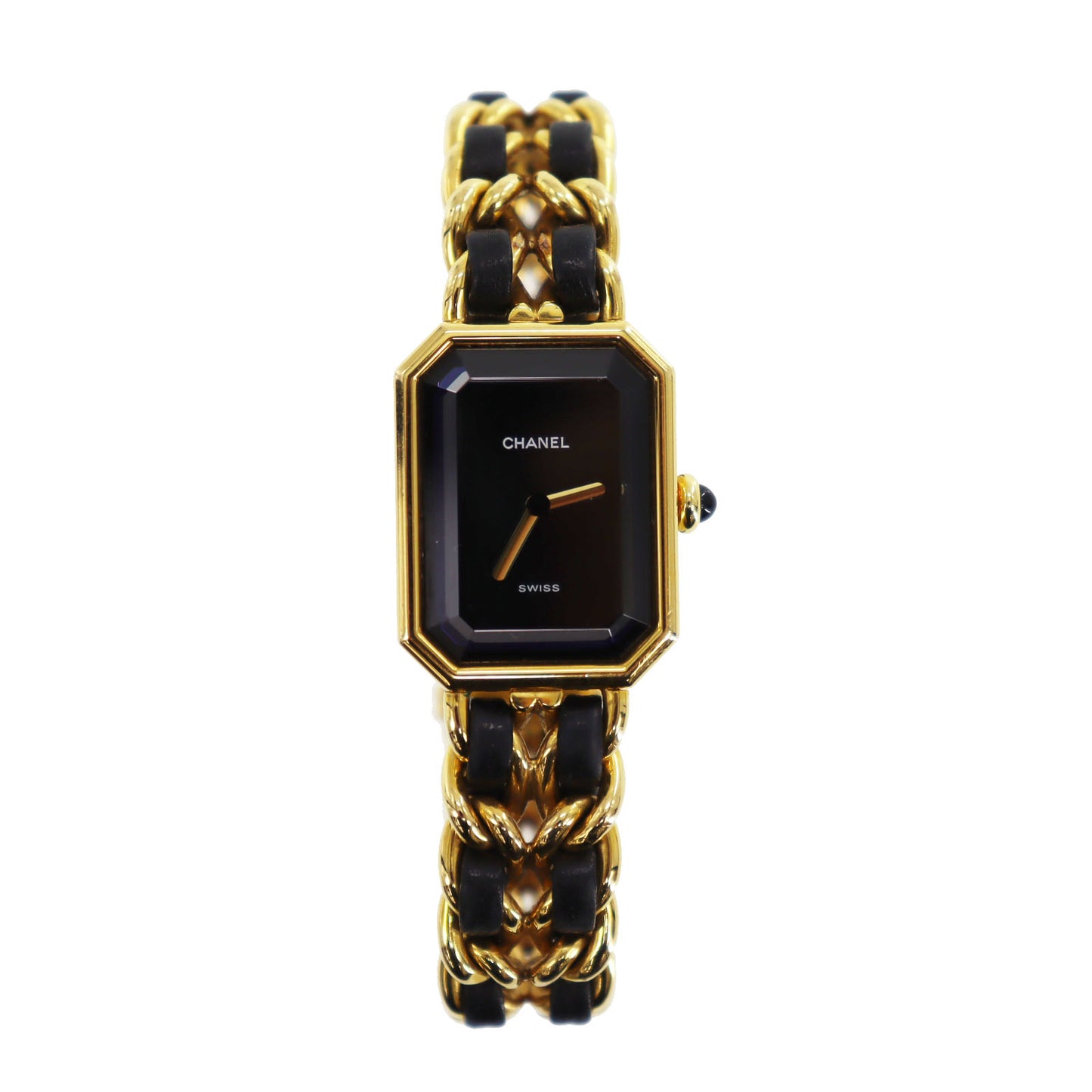 CHANEL Premiere Discontinued Wristwatches M Gold Black Quartz #CL79