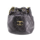 CHANEL Bicolore Shoulder Bag Black Lambskin #CK784