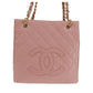 CHANEL Matelasse Tote Handbag Pink Caviar Skin Leather #CG726