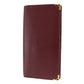 CARTIER Must de Cartier Bifold Long Wallet Leather Burgundy #ED495