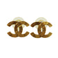 CHANEL CC Logos Piercing Gold Clip-On 99 A #BX999