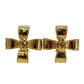 CHANEL CC Cross Logos Earrings Gold Clip-On 97 A #CD342