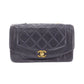 CHANEL Diana Matelasse 22 Used Shoulder Bag Navy Lambskin Vintage #CP684